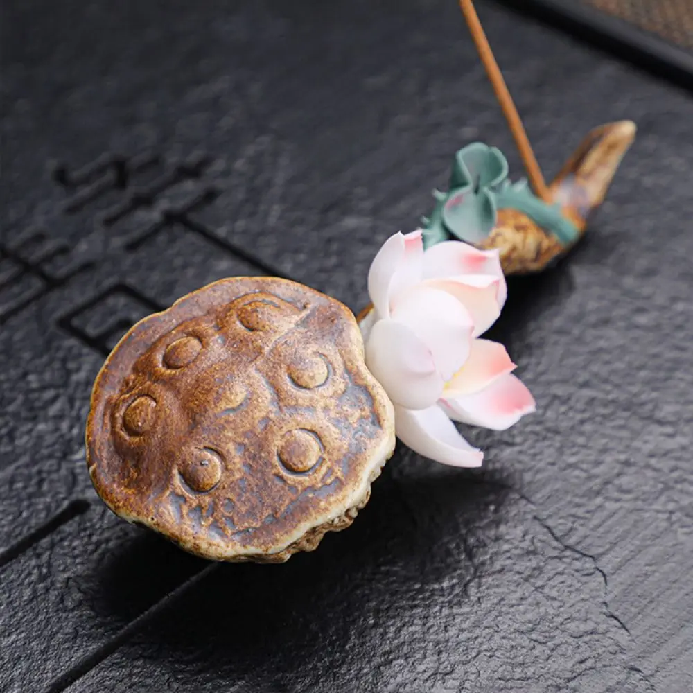 Crafts Ceramics Incense Stick Holder Elegant Flower Shape Aromatherapy Base Figurine Creative Tea Table Oraments Home Decor