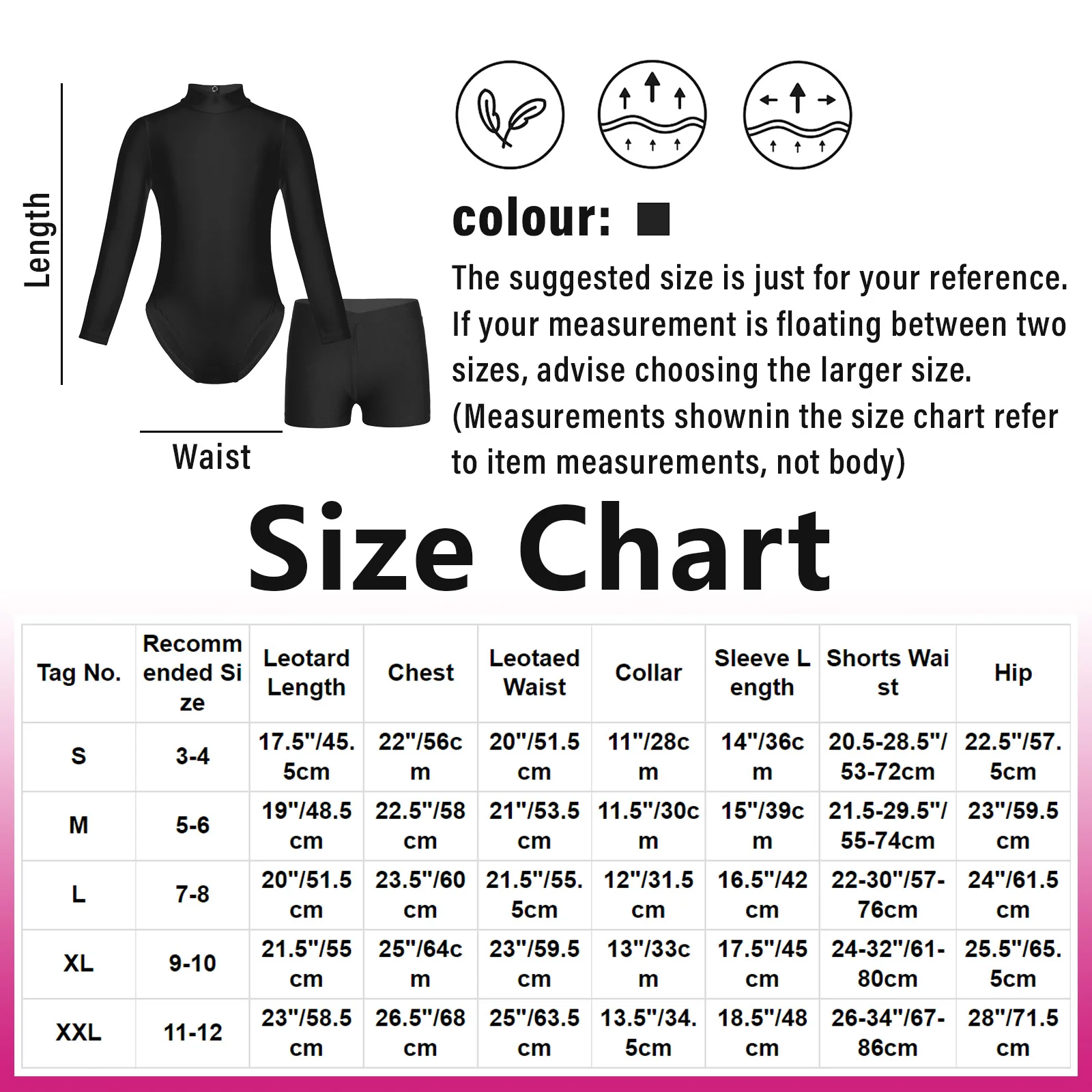 Kids Girls Lyrical Ballet Dance Bodysuit Long Sleeves Mock Neck Slim Fit Leotard with Shorts Outfit for Gymnastics Sportswear