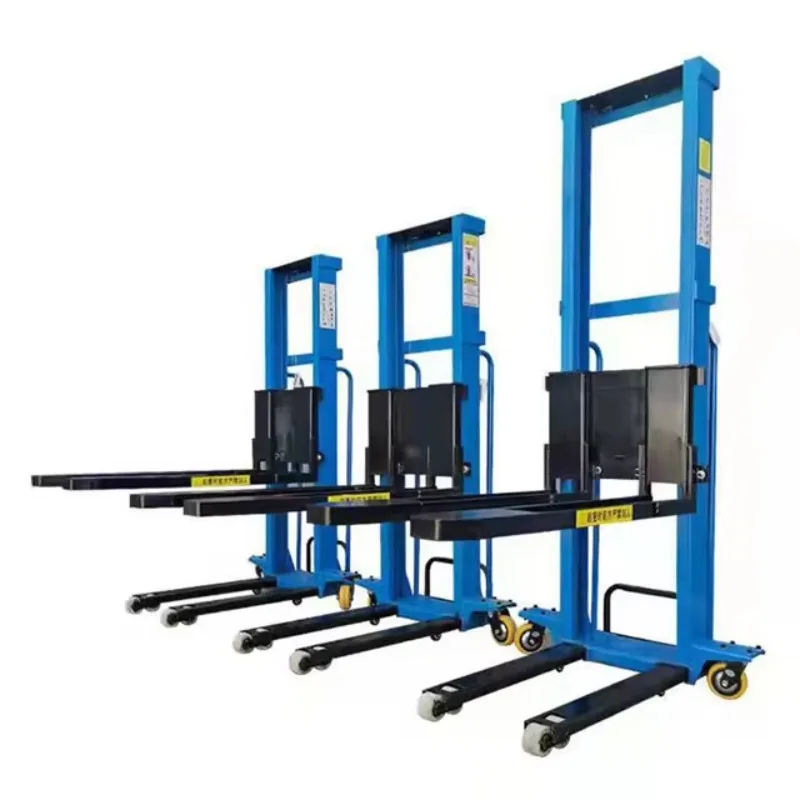 Small Self Load Lifting Stacker 500kg Semi Electric Portable Self Loading Stacker Pallet Forklift