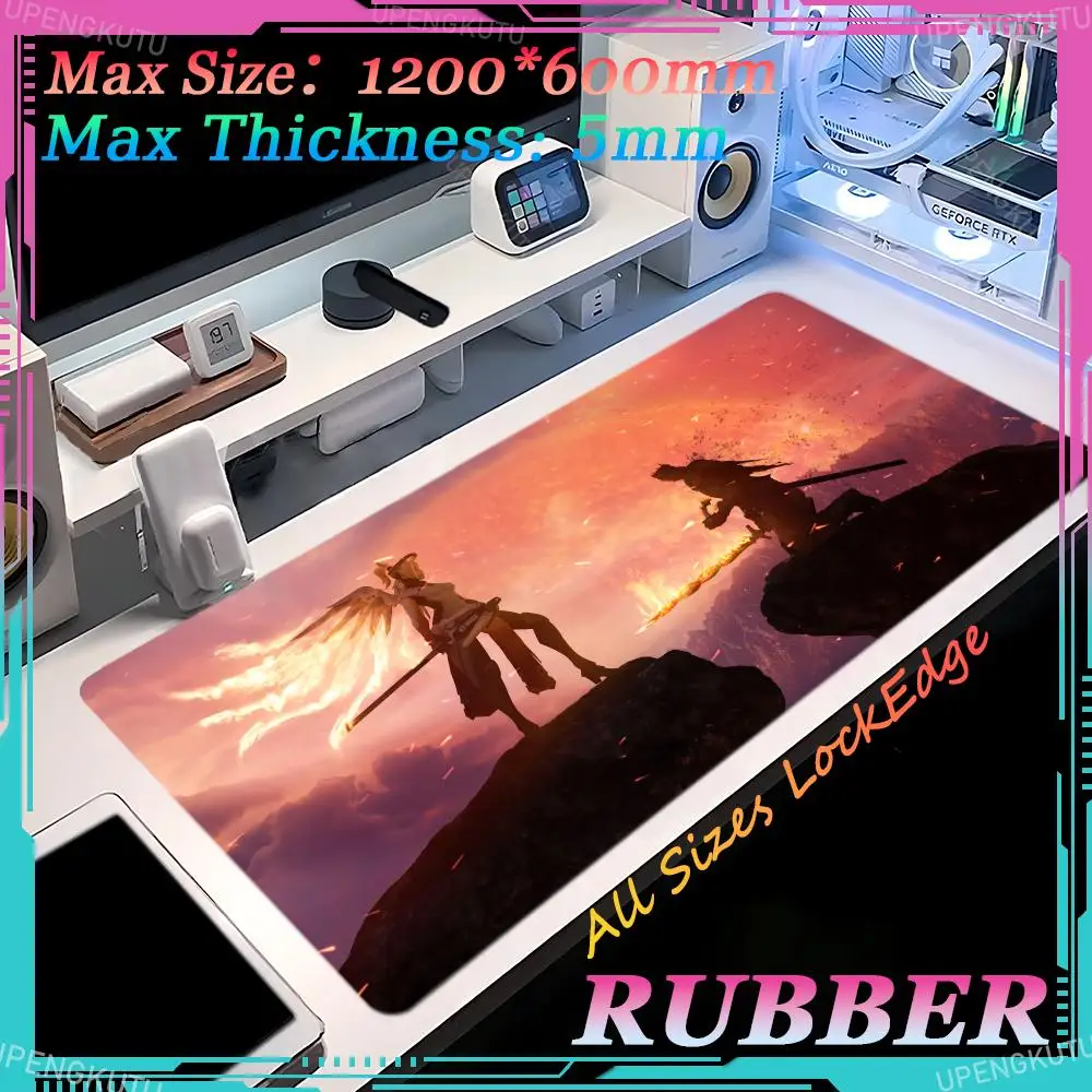 

Коврик для мыши в стиле аниме D_Dark Souls, коврик для компьютерного стола, нескользящий коврик для клавиатуры, большой коврик для настольного компьютера HD, коврик для мыши с замком по краям