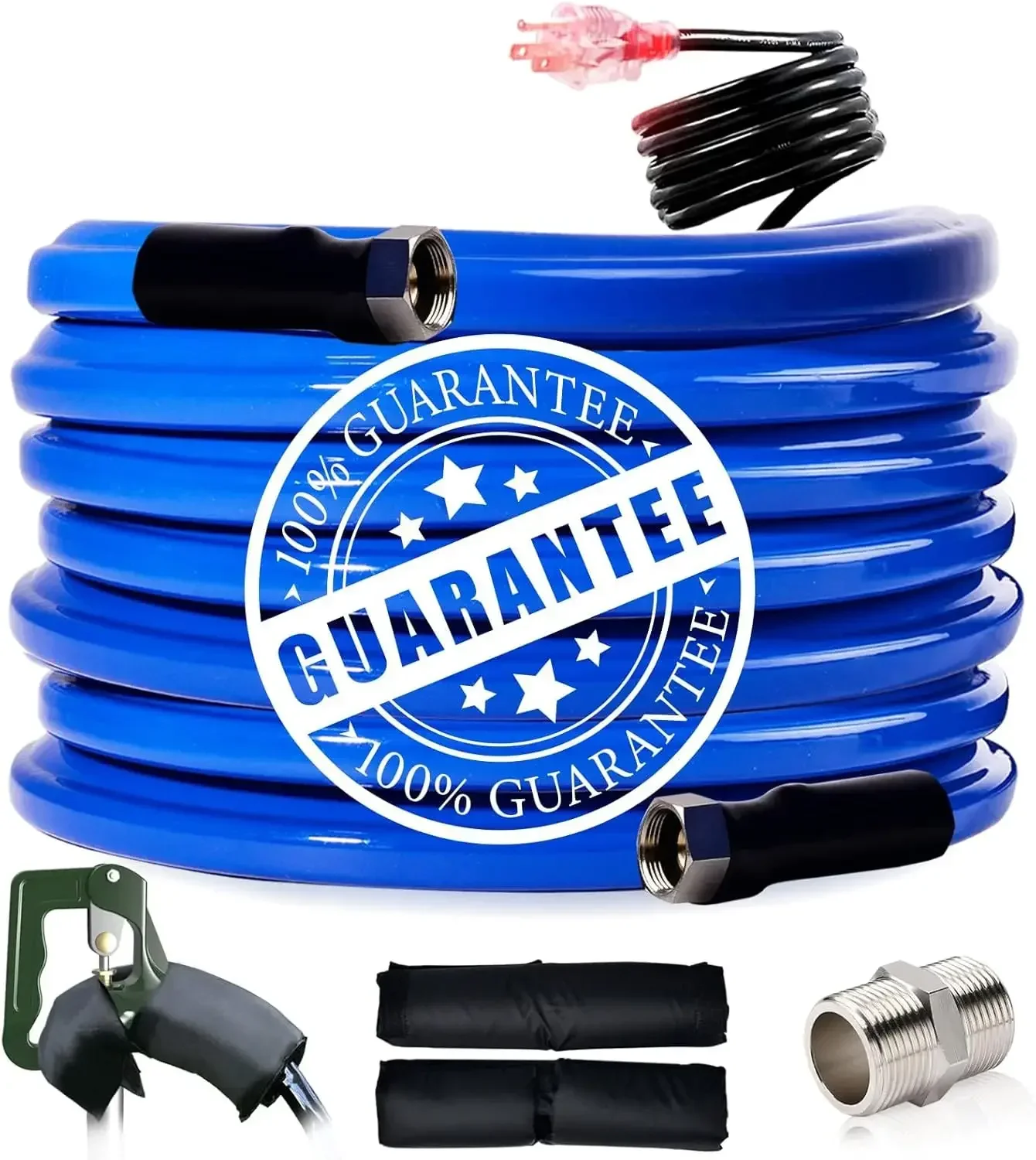 

100FT Heated Water Hose for RV,-45 ℉ Antifreeze Heated Drinking Garden Water Hose，Electrically Heated Garden Hoses,