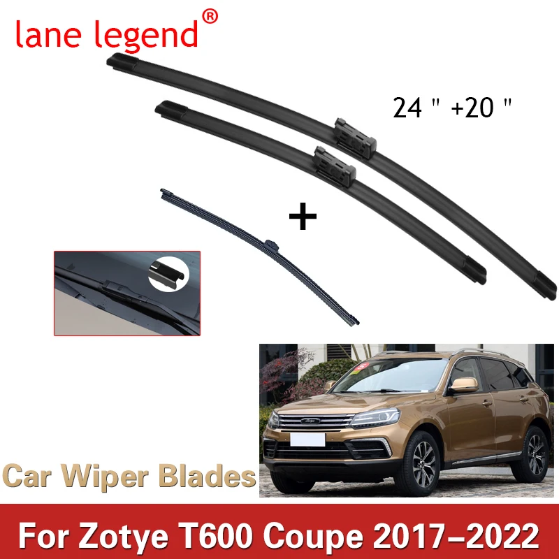 

For Zotye T600 Coupe 2017 2018 2019 2020 2021 2022 Car Accessories Front Rear Windscreen Wipers Rubber Arm Cleaning Replacement