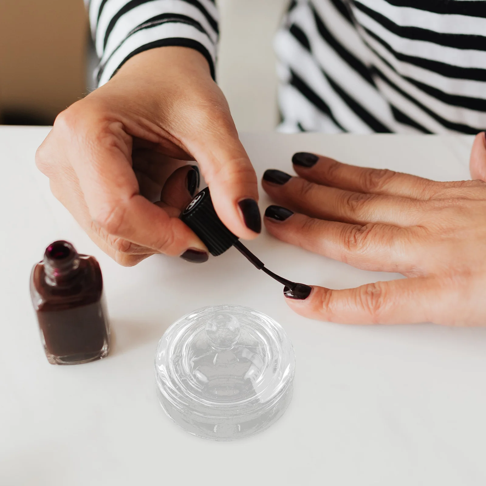 Gobelets à ongles en cristal, plat rond en verre pour porte-poudre acrylique, fournitures de manucure pour Nail Art, plat Dappen pratique, 2 pièces