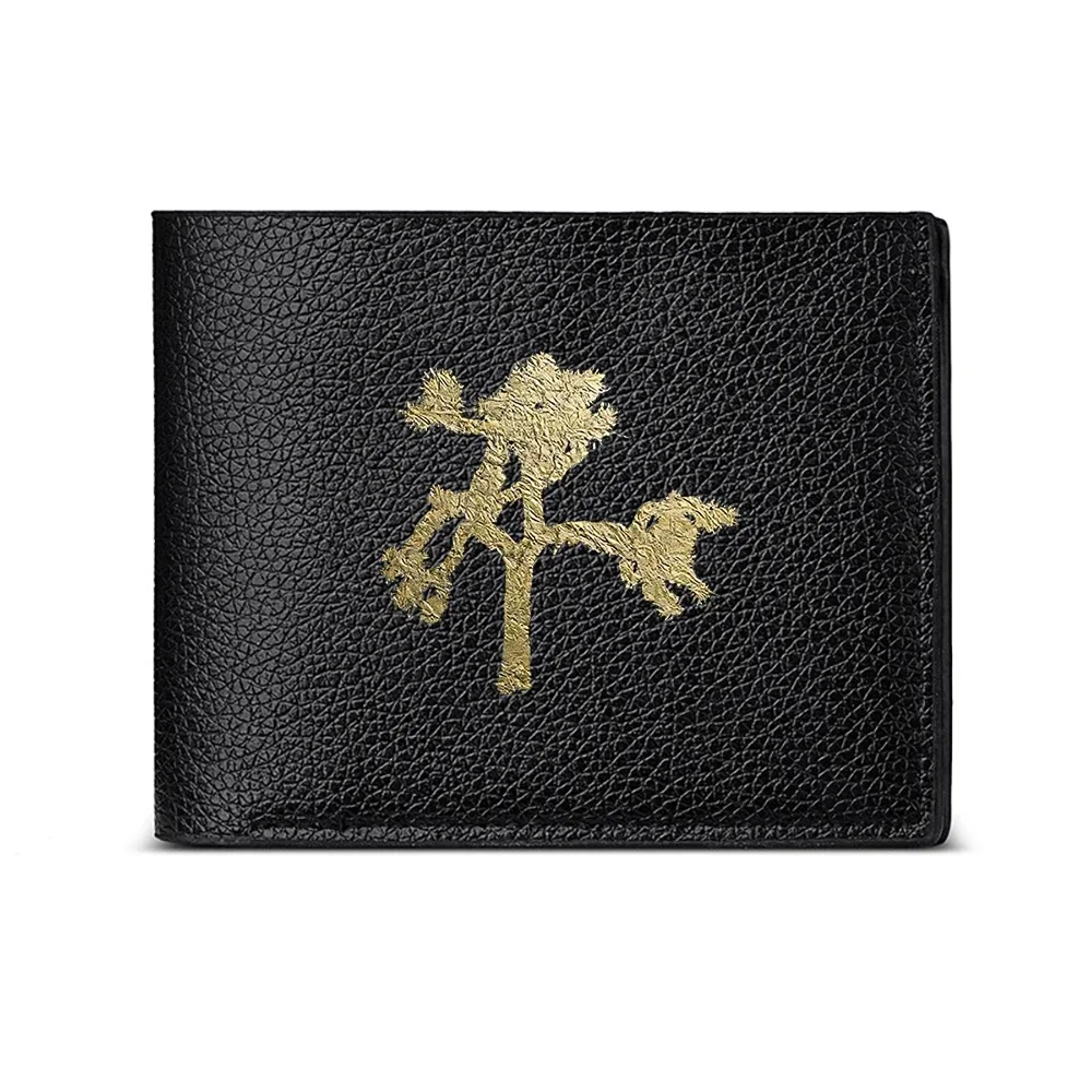 Golden Tree With Birds Embroidered Men's Wallet Card Holder Casual Business Fashion Design
