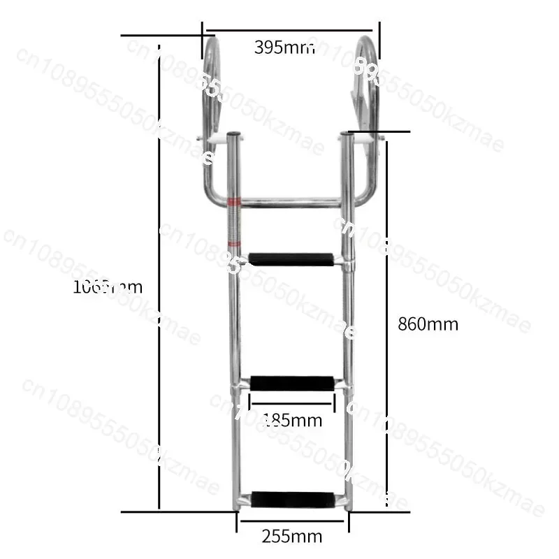 Telescopic Boat Ladder 3/4-Step with Handrail, Stainless Steel Folding Ladder for Swimming and Boarding