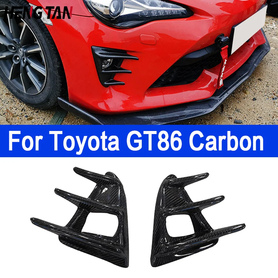 For Toyota GT86  Carbon Fiber Front Bumper Air Vent Trim Splitter Cover Fog Ligth Intake Lamp Bezel Frame