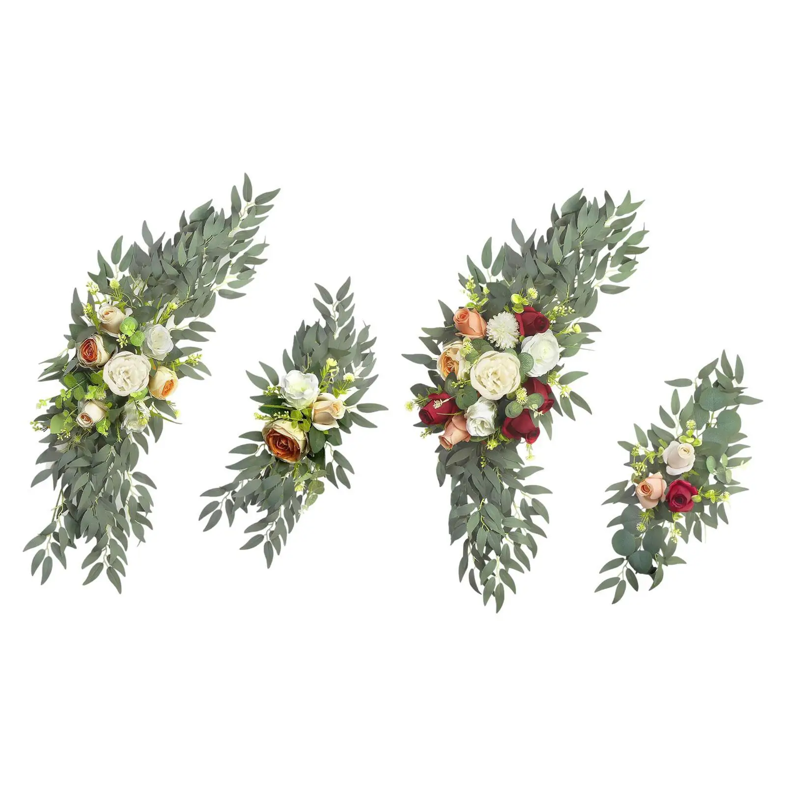 2 قطعة قوس الزفاف الزهور اليدوية الأزهار غنيمة خلفية معلقة الأزهار الاصطناعية غنيمة لخلفية الباب الأمامي أربور الجدول المنزل