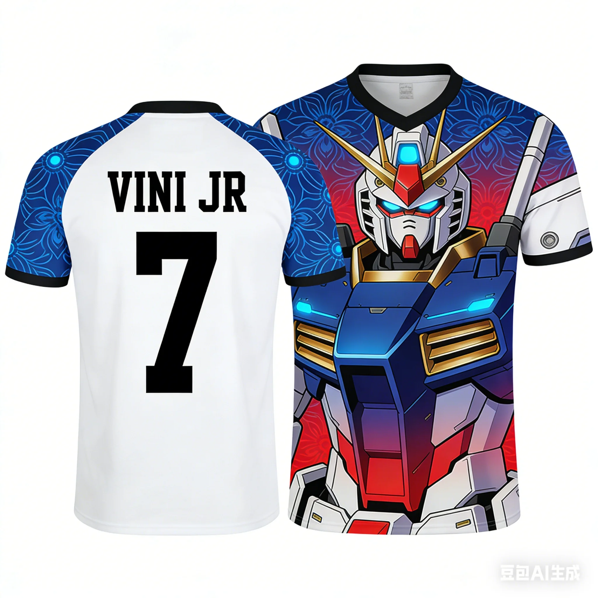 

Gundam Collaboration Soccer Star T-Shirt Anime Print Short-Sleeve Casual Tee Perfect Summer Trendy Essential