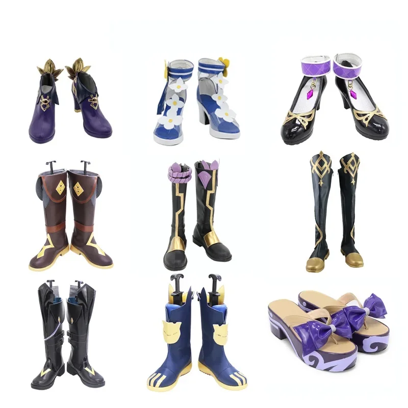 

Game Genshin Impact Cosplay Hu Tao Diluc Ganyu Qiqi Shoes Eula Jean Barbara Noelle Sucrose Klee Boots Halloween Costume Props