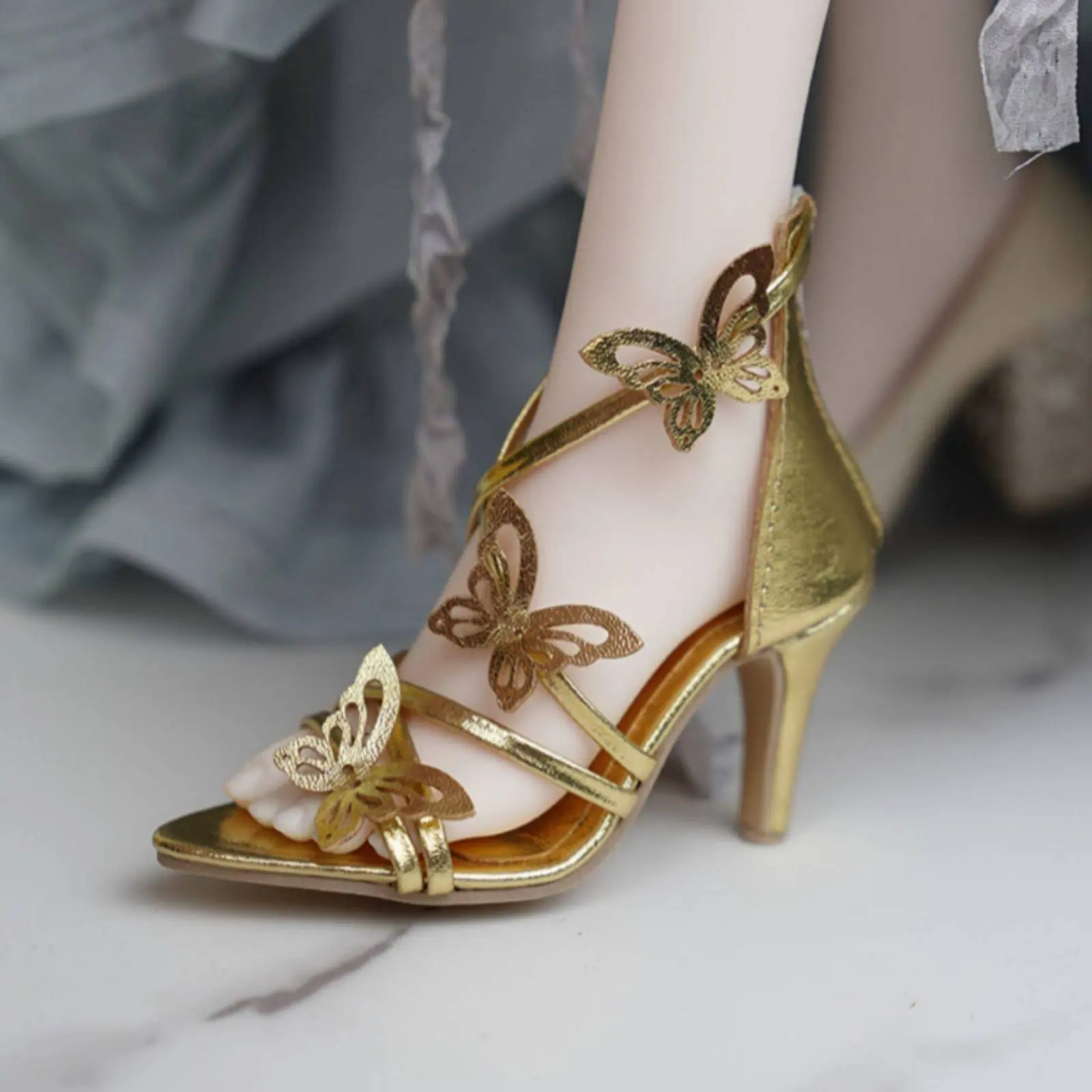 

1/3 BJD Doll Shoes Easy to Wear BJD Doll Heels Butterfly Heel Shoes Secure Fit Bow Accent