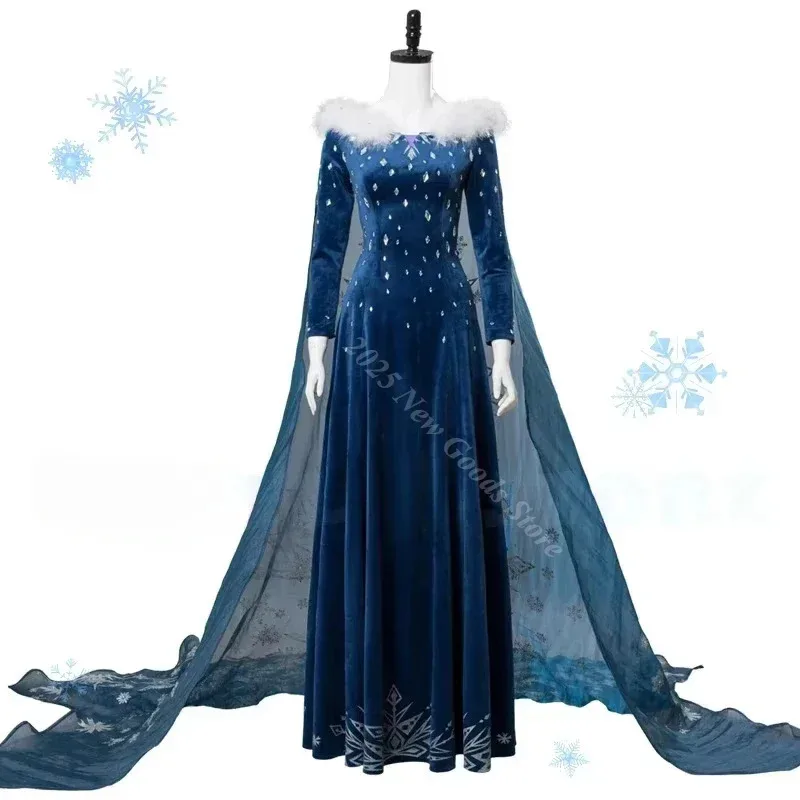 Anime Princess Cosplay Costume Elsa Blue Fantasy Song Set Halloween Party Women's Dance Dress Up Stage Uniform