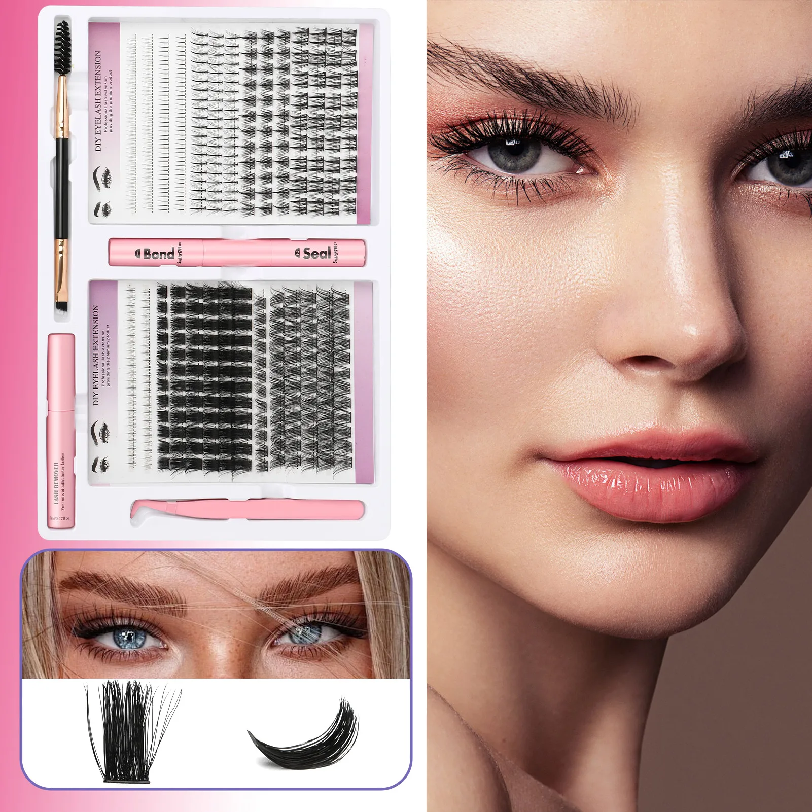 

C/D Curl DIY комплект для наращивания ресниц с одним кластером, сегментированные накладные ресницы, идеально подходят для косплея и костюмированных вечеринок
