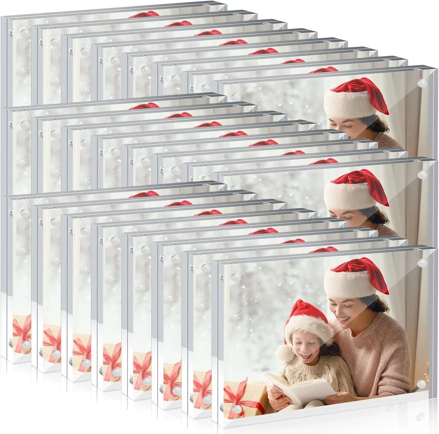 

24 Pcs 4x6 Acrylic Picture Frames, Clear Picture Frames Frameless Magnetic Picture Frame Double Sided Magnetic Photo Frame