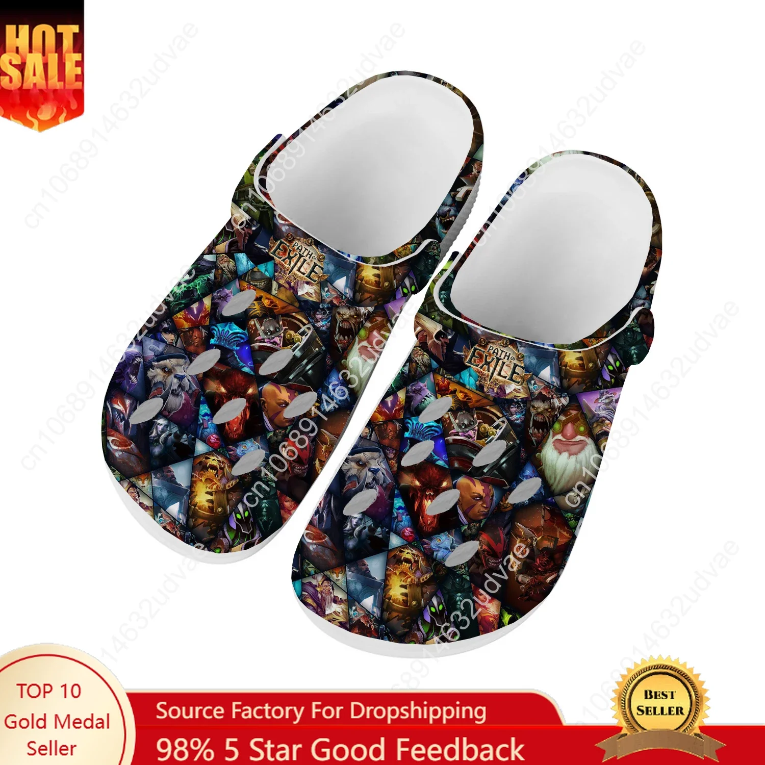 

Path Of Exile Water Shoes Mens Womens Comfortable Fashion Home Garden Clogs Customizd Sandals Beach Breathable Hole Slippers