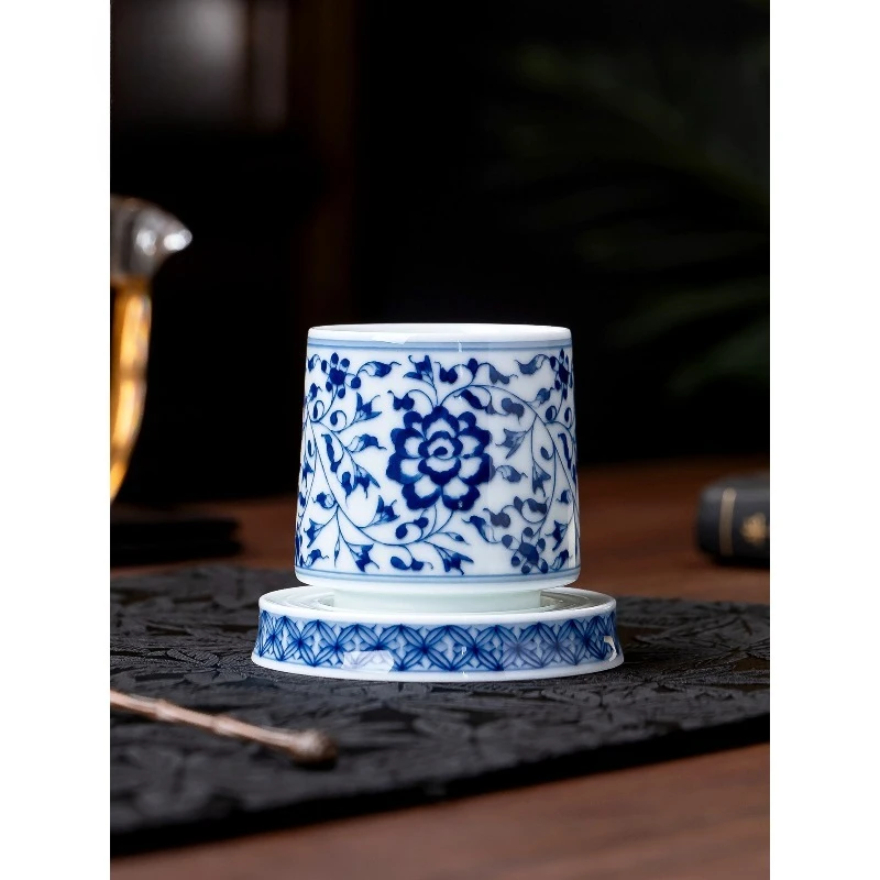 

Coffee cup ceramic cup saucer set high-end Jingdezhen twisted branches master cup tea set Qixi Festival gift