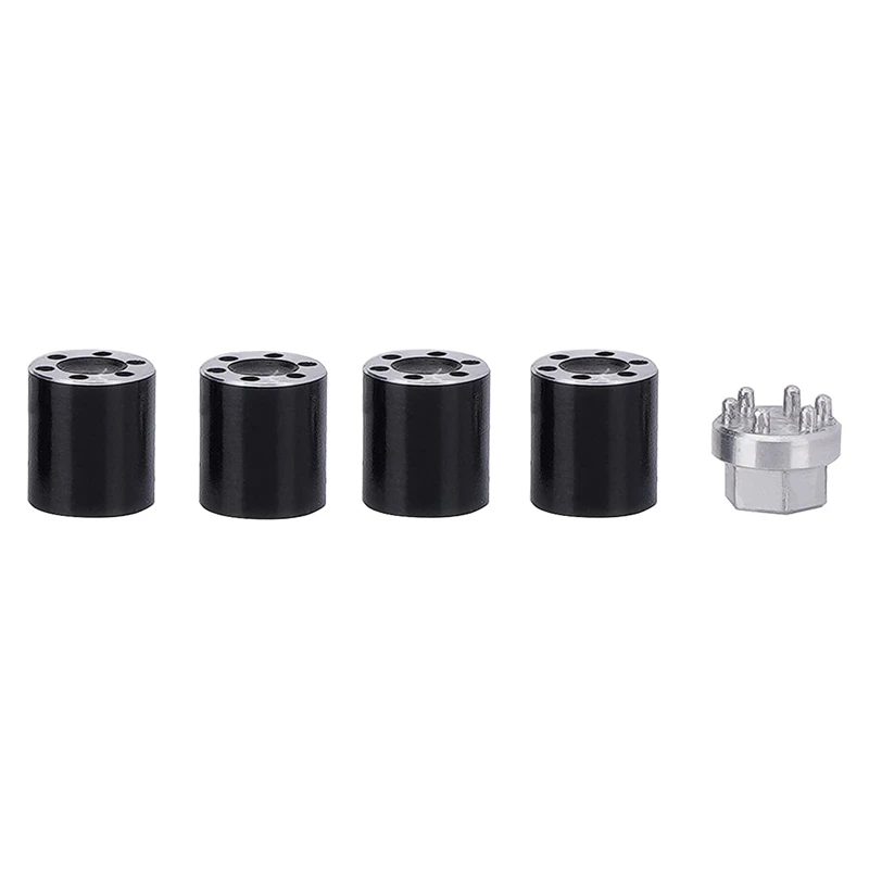 4PCS Aluminum M2 Center Lock Nut Metal Wheel Caps Lug Nuts for Axial SCX24 AXI90081 AXI00004 C10 1/24 RC Car Black