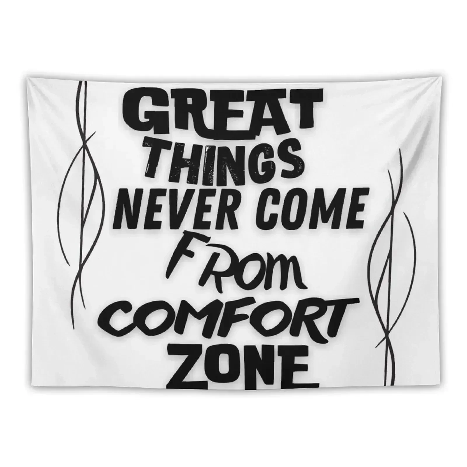 Great things never come from comfort zone motivational quote Tapestry Room Decor For Girls Decorative Wall Murals Tapestry