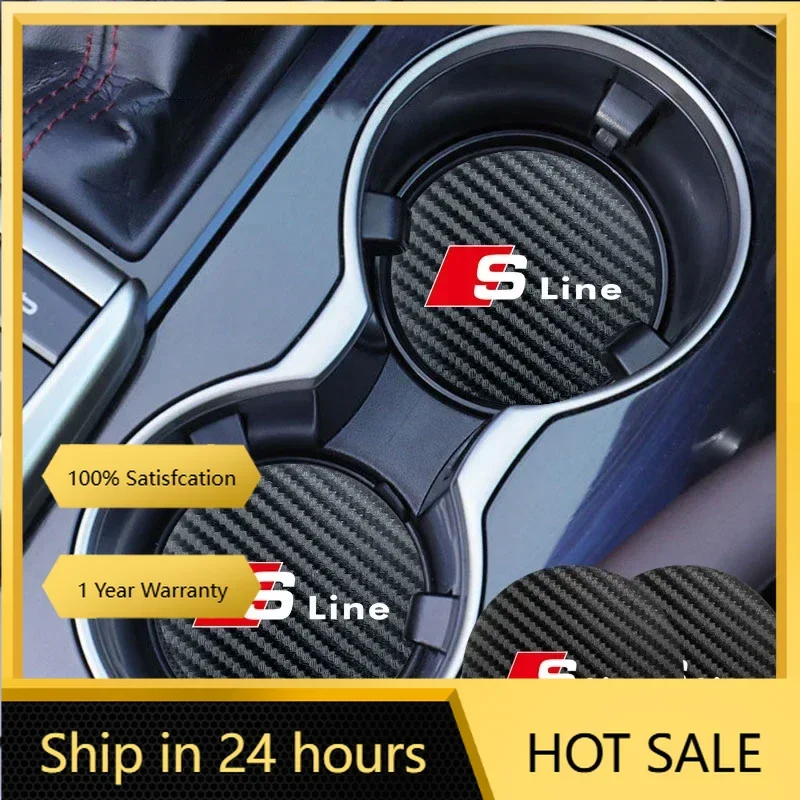 2025 حار لأودي Sline A3 A1 A4 A6 B8 A5 B7 C7 A7 A8 B9 B6 C6 Q2 Q3 Q5 Q7 Q8 TT S3 2 قطعة قاعدة أكواب جلدية مكافحة الضوضاء كوب ماء Pa #1