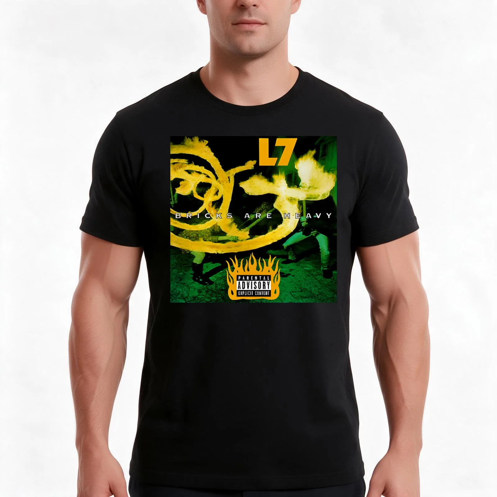 L7 All Female - Bricks Are Heavy 1992 T-Shirt, Summer Casual Cotton Tee, Oversized Streetwear Tops, Vintage Graphic Print