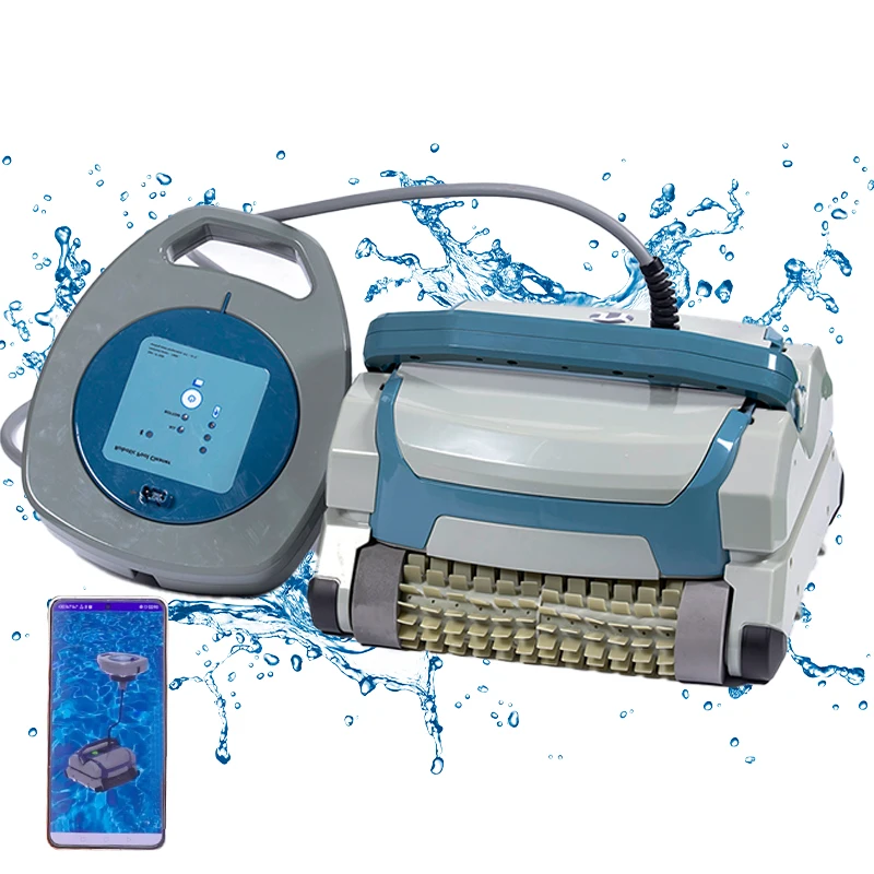 Cordless Cleaning Robot Pool Vacuum Automatic Wall Climbing Scrubber Brush Swimming Pool Floor Outdoor Use 3.5h Runtime