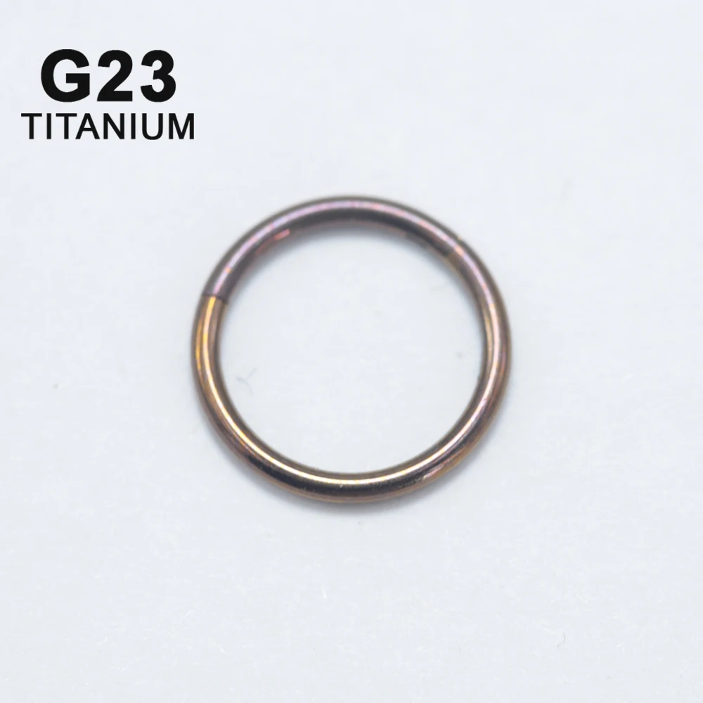 16G 18G 20G Titanium Anodized Hinged Segment Ring Clicker Hoop for Nose Septum Daith Conch Tragus Helix Piercing Earring Jewelry