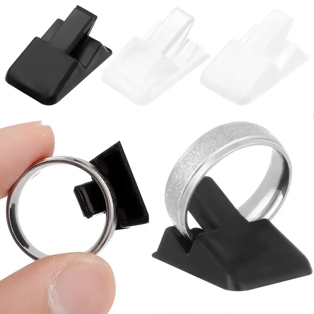 Mini Ring Holder Stand Plastic Ring Jewelry Display Rack Ring Storage Organizer Shelf Ring Decoration Clip Stand DIY Storage