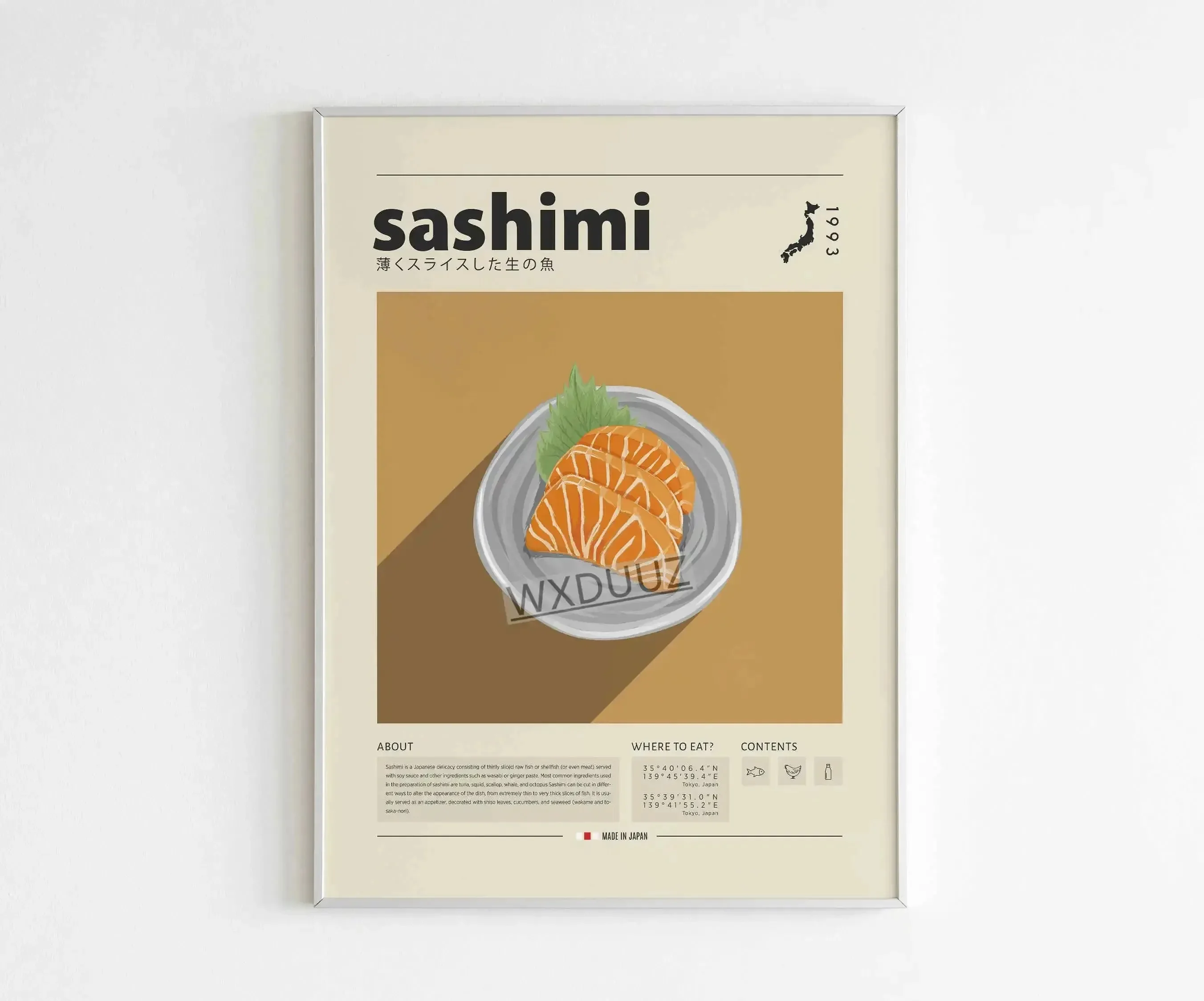 Nordic Leinwand Und Drucke Kaffee Banane Split Sushi Lamian Nudeln Wand Kunst Küche Restaurant Dekoration Leinwand Malerei