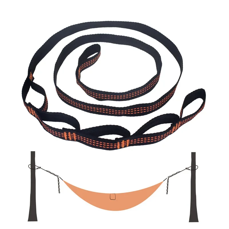 

Pair of Special Reinforced Polyester Hammock Straps 2 Meters 5 Loops Adjustable Tree Hanging Belts Hammock Ropes Hammock swing