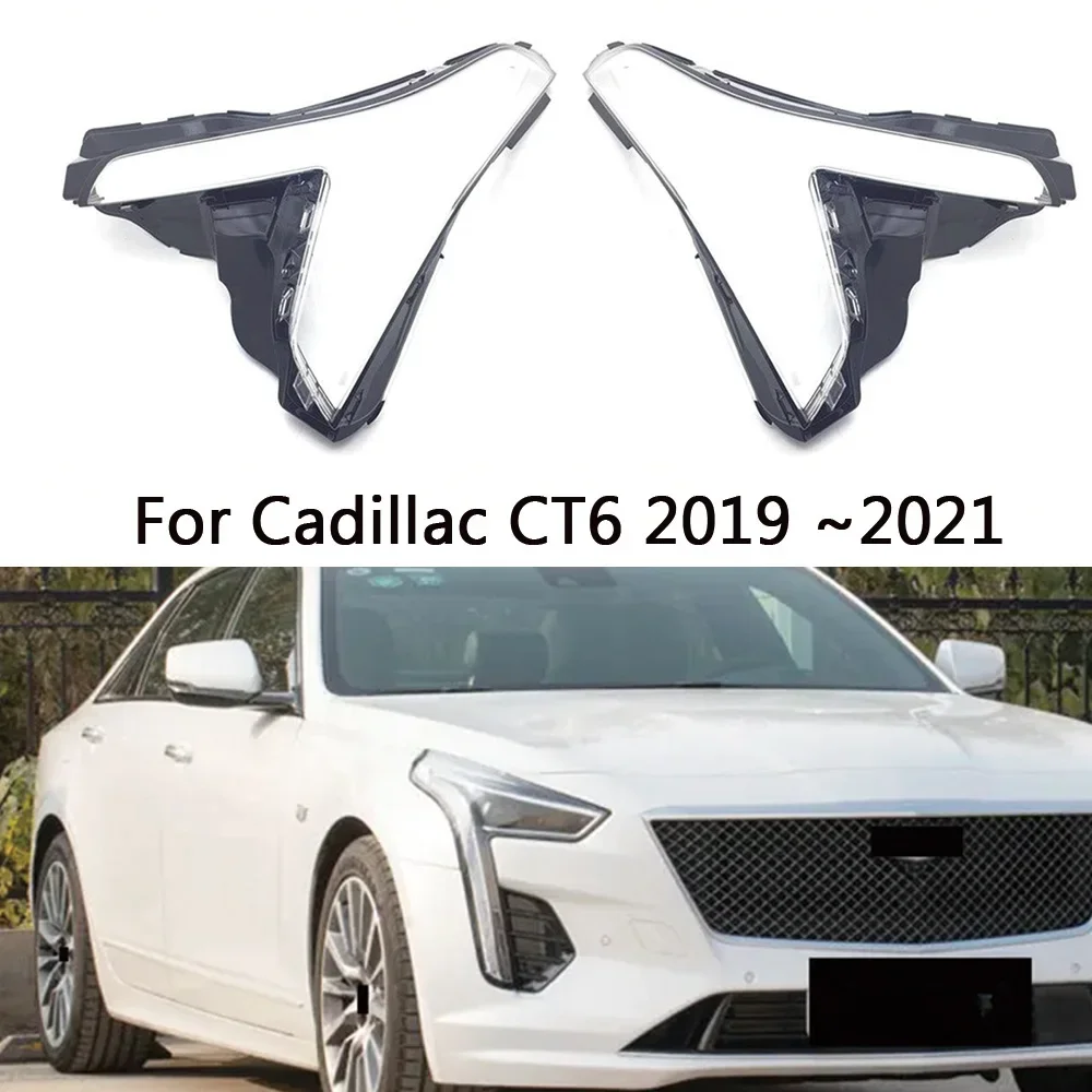 

HTTCY For Cadillac CT6 2019 2020 2021 front Car Headlight Cover Lens Shell Lampcover Lampshade Headlamp housing