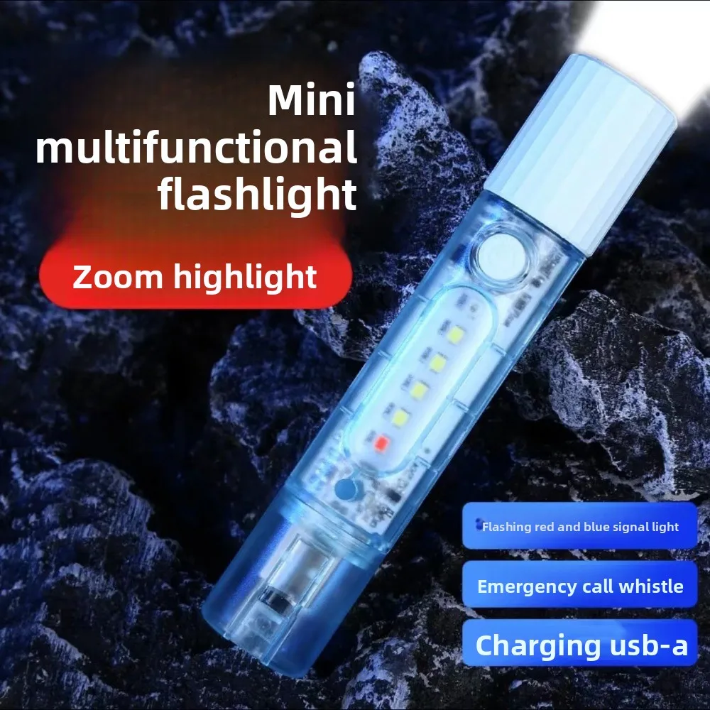 

With Whistle LED Emergency Flashlight Small Multi-function Outdoor Survival Flashlight Long-range Loud Sound Portable Flashlight