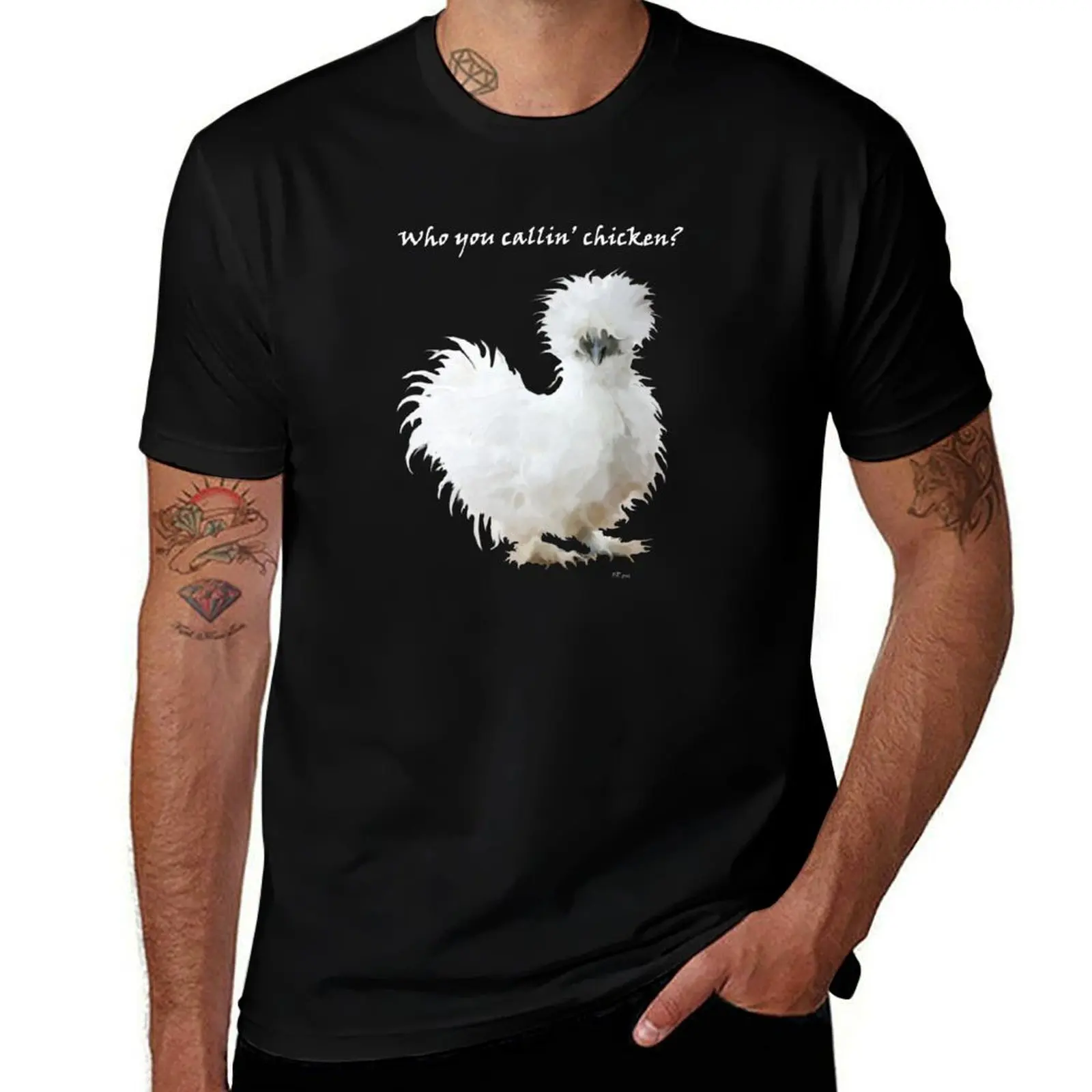 Silly Silkie: Who You Callin' Chicken? T-Shirt Breathable Sportswear for Men T-Shirt