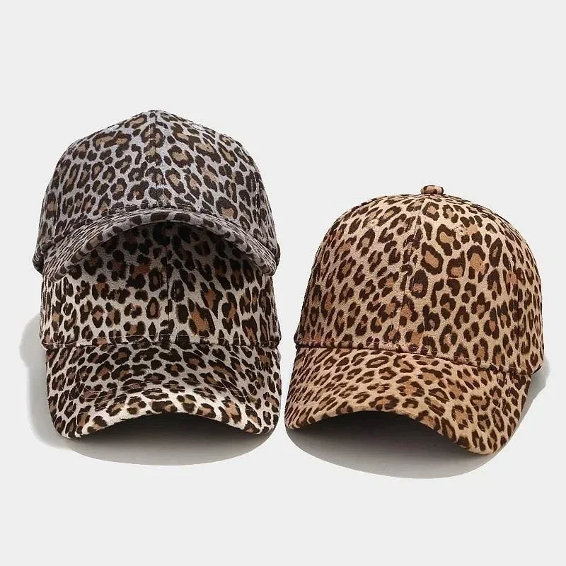 Fashion Outdoor Sun Hat Leopard Print Rock Baseball Caps Sports Dance Party Hats Snapback Hip-Hop Adjustable Cap Present Gifts