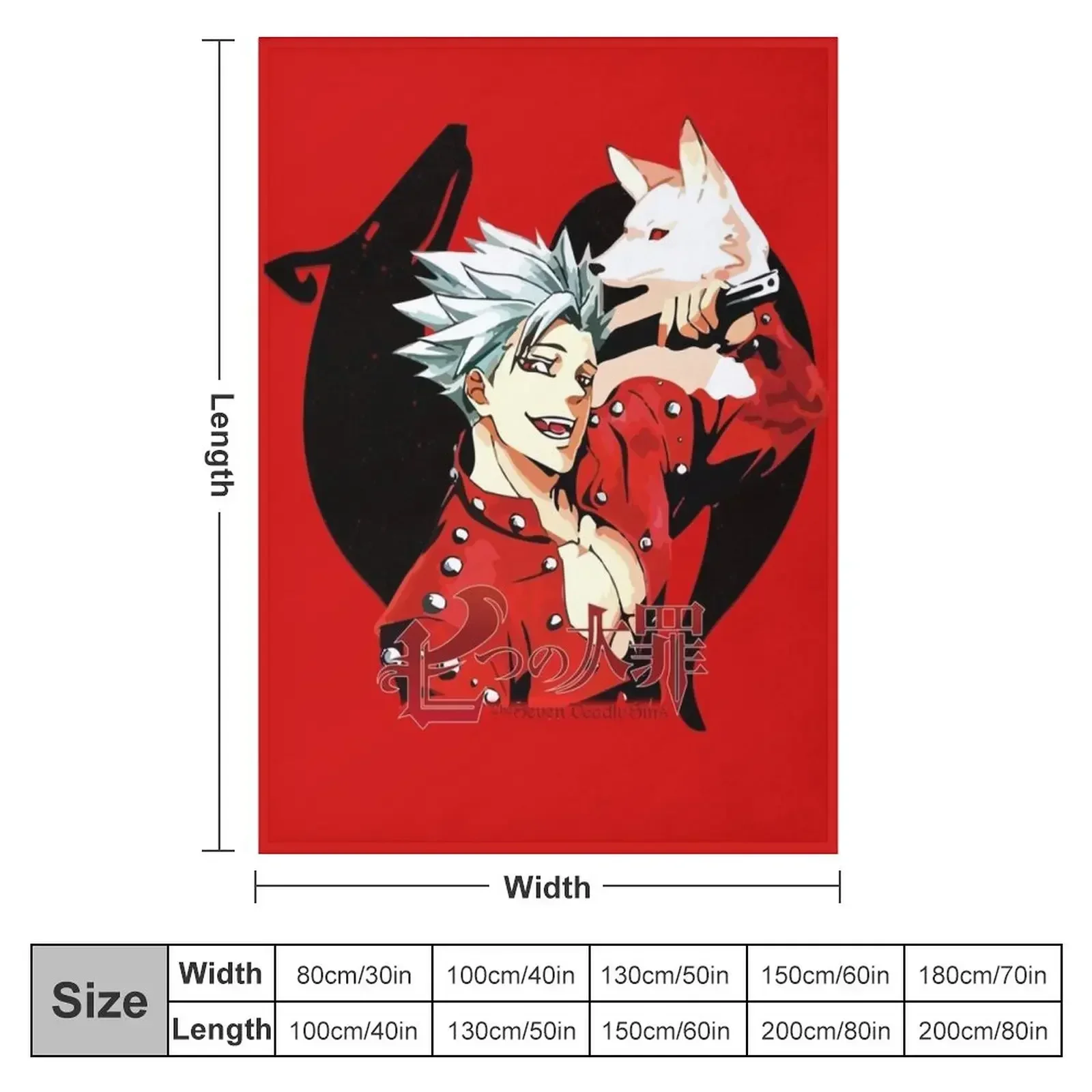 Nanatsu no Taizai - Ban Throw Blanket couch cozy soft plush fuzzy picnic outdoor blanket