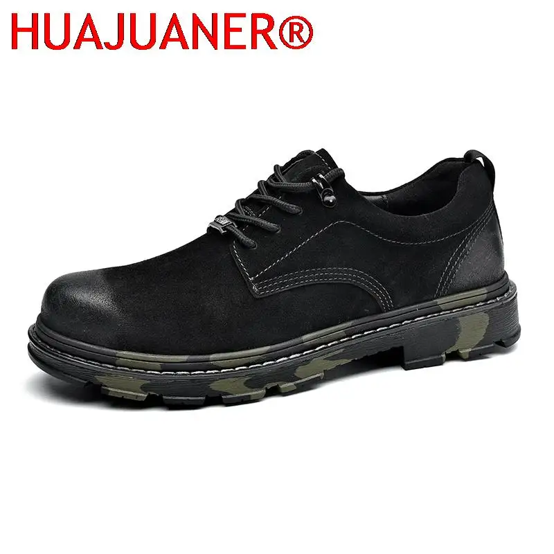 

Fashion Men's Leather Shoes Soft Anti-slip Suede Oxfords Man Thick Bottom Tooling Shoes Man Casual Loafers Handmade Leisure Shoe