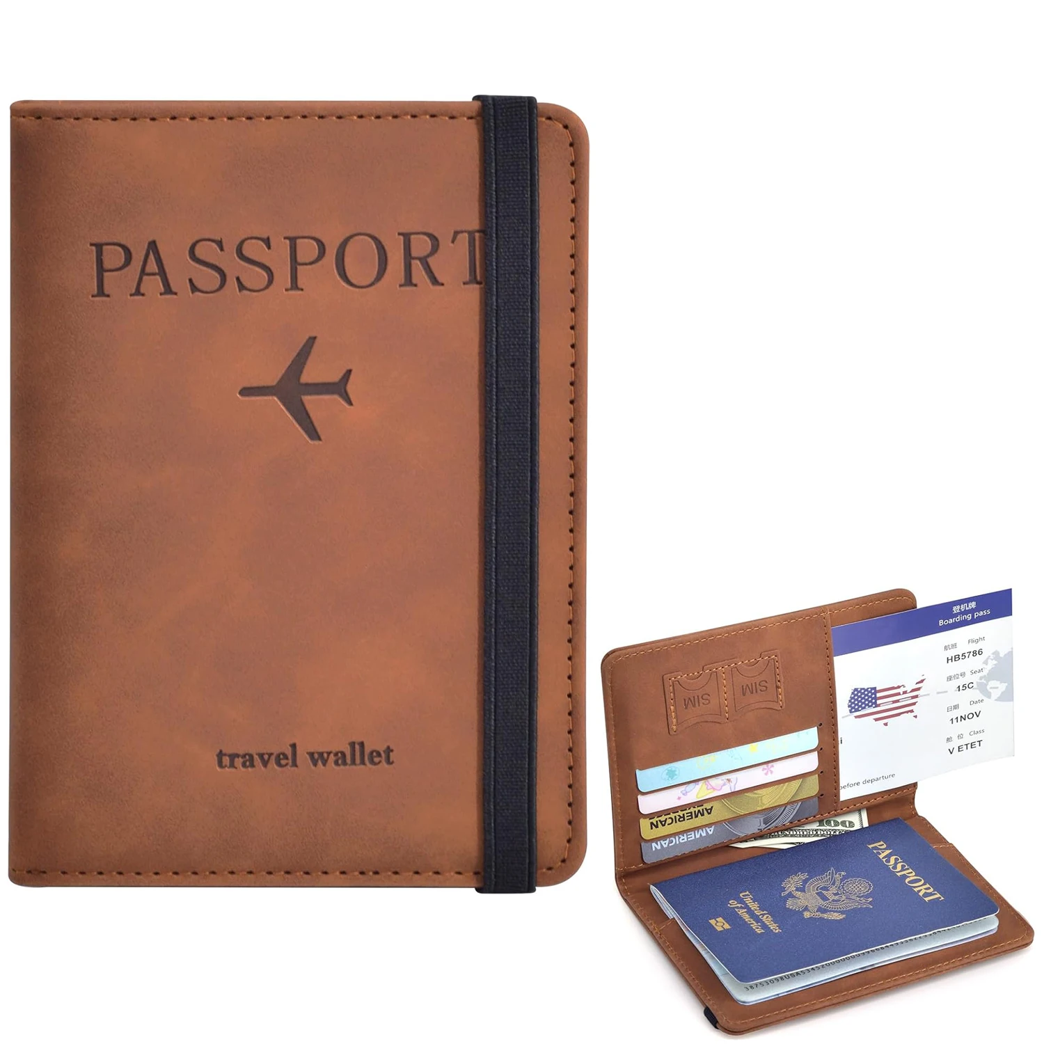 Passport Holder for Travel Essentials  Passport Wallet Cover Case for Travel  Accessories,Passport Book Holders for Women/Men