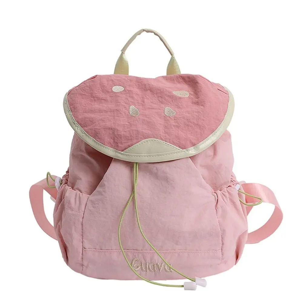 

Korean Style Outdoor Drawstring Backpack Dopamine Color Travel Fruit Nylon Backpack Book Bag Waterproof Hiking Shoulder Bag