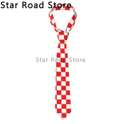 Racing Black, white and red check Flag Neck Ties Men Elegant Necktie Accessories High Quality Design Collar Tie