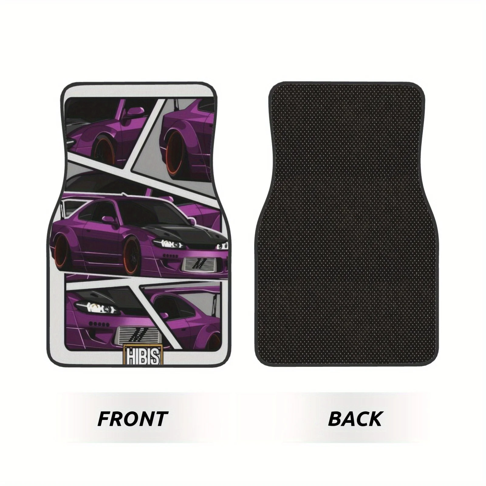 4pcs [Car Pattern Printing Model]  Comfortable Crystal Velvet Car Floor Mat  4pcs Double-Layer Composite Process Easy Ins
