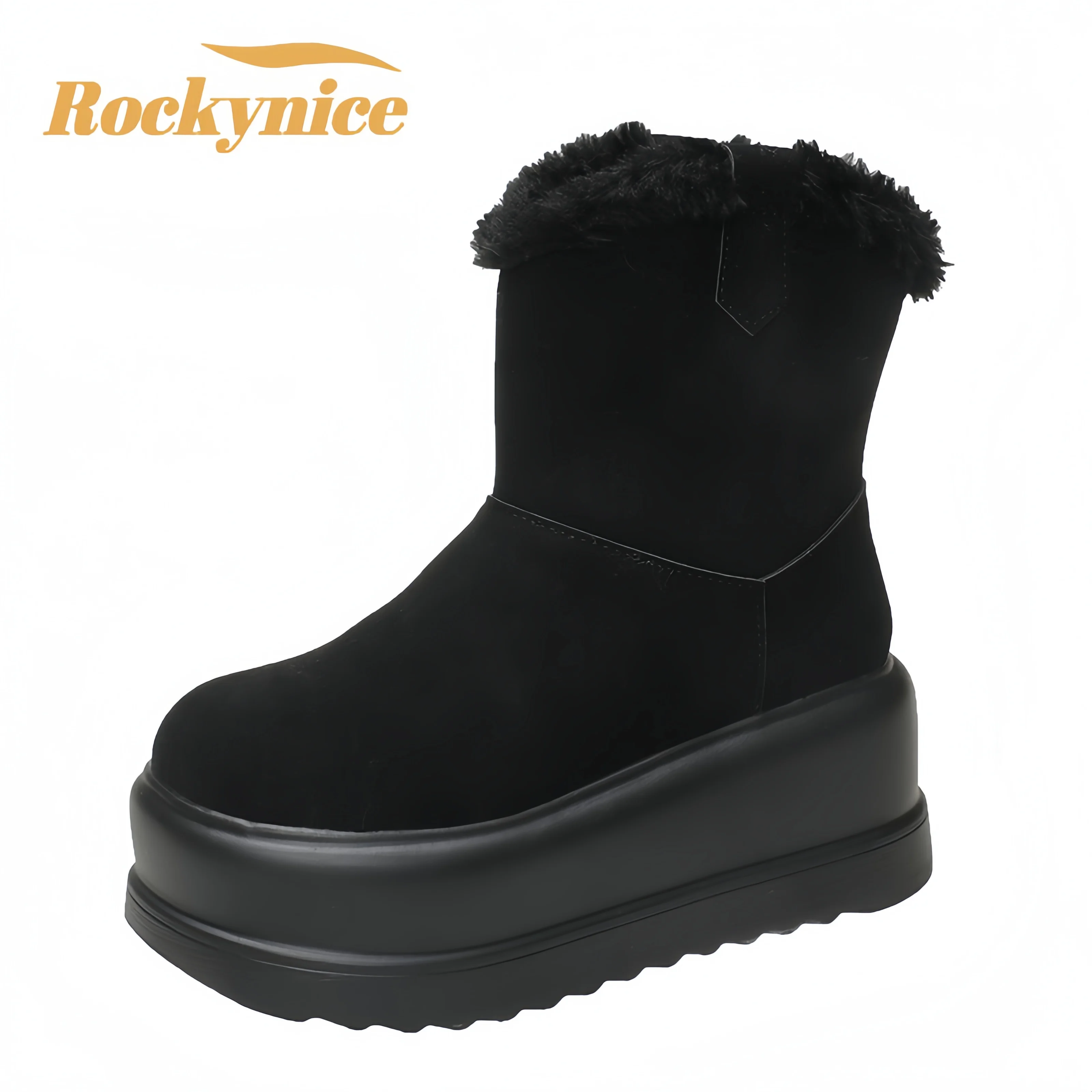 Women Winter Warm Snow Boots Thick Fur High Top Chunky Sneakers New Suede Platform Ankle Boots Female Outdoor Causal Plush Shoes