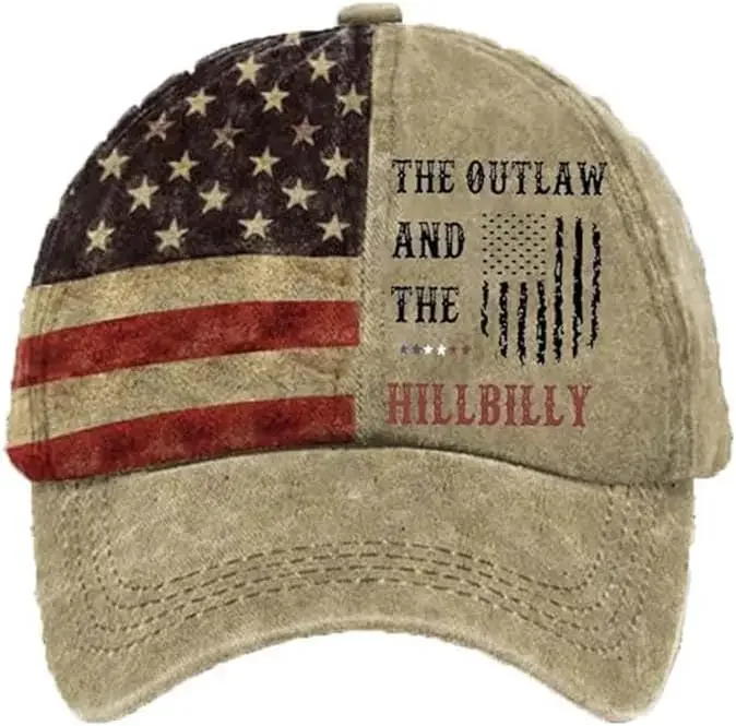 Outlaw Hillbilly 2024 Flag Hat 2024 Vote Baseball Cap Patriotic Election Hat Men Woman Outdoor Casual Party Headwear Unisex Cust