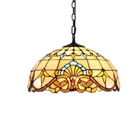 European Retro Tiffany Colorful Glass Chandelier Bar Restaurant Creative Rural Bedroom Porch Balcony Mediterranean Light Fixture