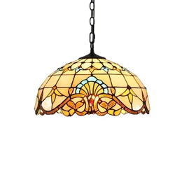 European Retro Colorful Glass Chandelier Bar Restaurant Creative Rural Bedroom Porch Balcony Mediterranean Light Fixture
