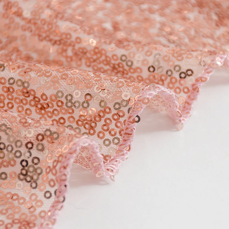 Round Rose Gold Sequin Tablecloth Glitter table Cloths for Birthday Wedding Bridal Baby Shower Party Decorations