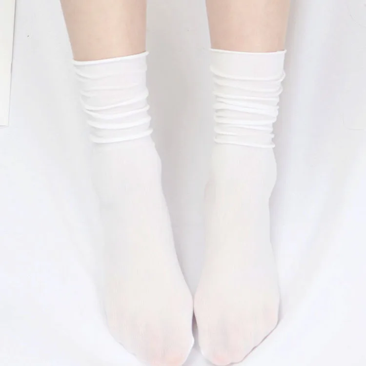 Japanese Velvet Pile Socks Women Spring and Summer Thin Solid Colour Socks