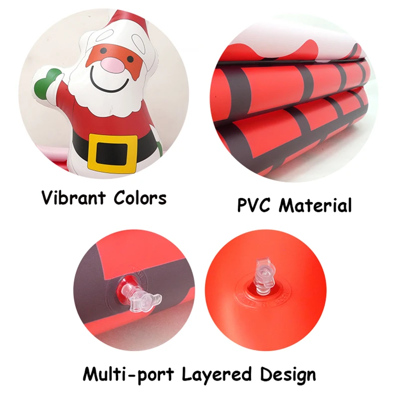 PVC Aufblasbarer Eiskübel Weihnachtsdekoration Weihnachtsmann Lebensmittel- und Getränkekühler für Festivals, Hauspartys, Outdoor-Pool, Strand, Eisbehälter – Detail 6