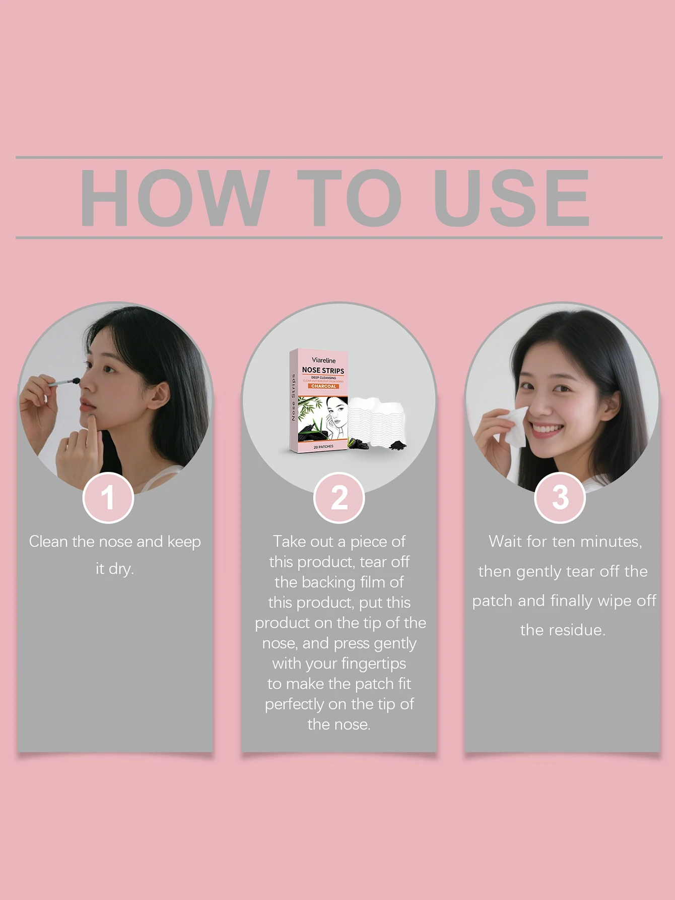 يحتوي صندوق واحد على 20 شريطًا لتنظيف المسام، وشرائط أنف لإزالة الرؤوس السوداء، وشرائط أنف لتقليل المسام.