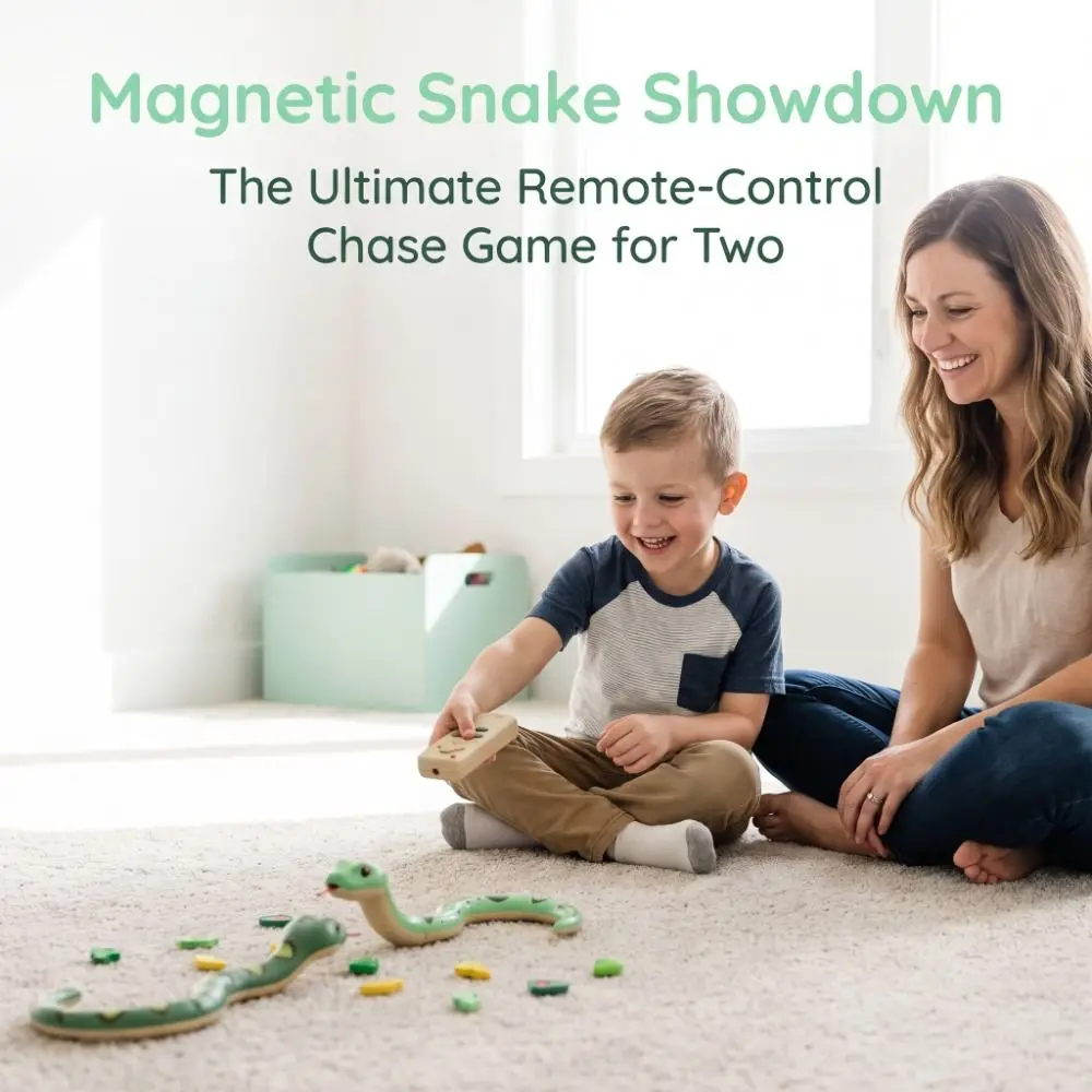Energy Beans Magnetic RC Snake Car Rechargeable Interactive Remote Control Car Desktop Bead Eating Greedy Snake Car Gift