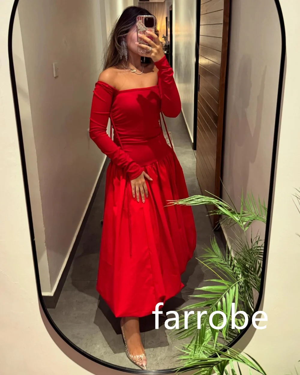 Robe de Soirée Mi-Longue à Plis en Jersey Personnalisé, Ligne A, Col Carré, Décontractée, Simple, Mode Rétro, Élégante, Exquise