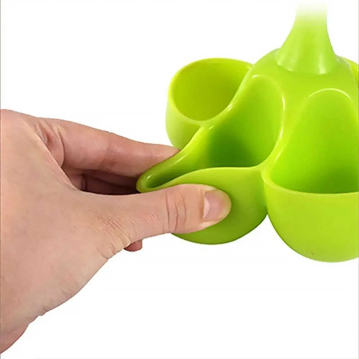 [Greatitem]5 Hole Silicone Egg Cooker High Temperature Steamed Egg Tray Food Grade Complementary Food Tools Green