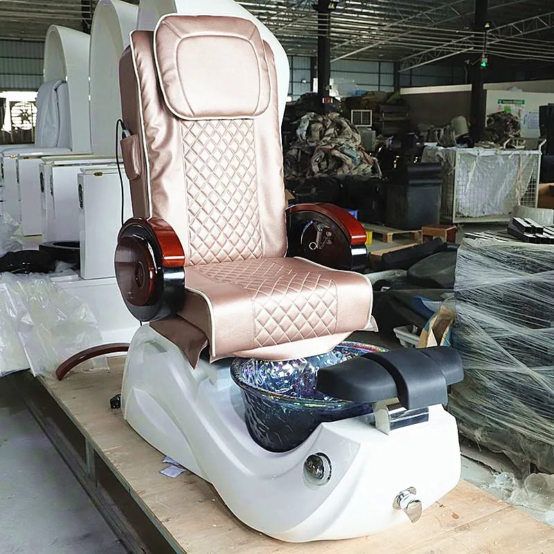 Massage für Schönheitssalon, Massivholz-Handlauf mit 4 Sätzen Möbel, Massagegeräte, Maniküre-Stuhl